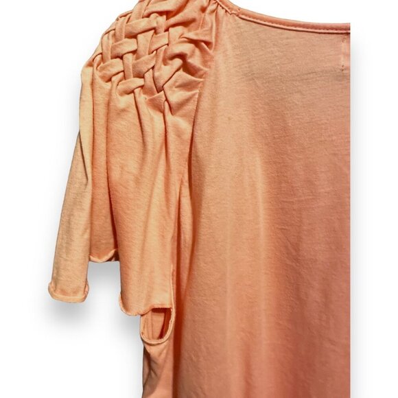 Toffee Apple XXL Bubble Gum Pink Ruched Cap Sleeve Flowing Top Flattering EUC - Picture 4 of 9